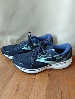 Brooks Women's Ghost Running Shoes - Navy with Teal Accents